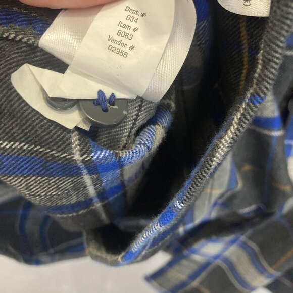 Eddie Bauer Relaxed Fit Flannel Shirt Mens Large Blue Gray Plaid Button Up Cabin - Picture 13 of 15